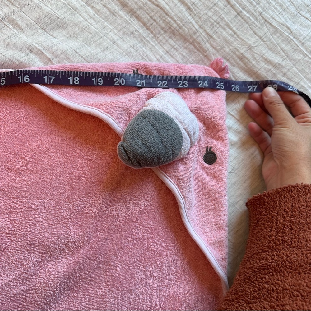 Cloud Island Pink and Gray Flamingo Baby Towel